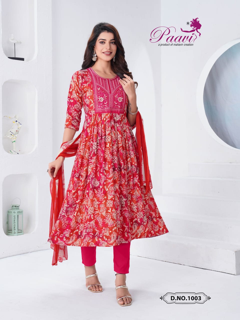 Sanaya 2 By Paavi  Portion Printed Kurti With Bottom Dupatta Wholesale Shop In Surat